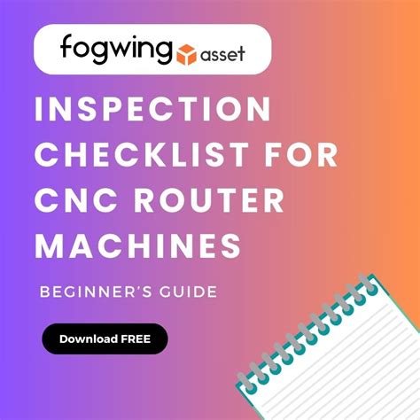 cnc checklist|Inspection Checklist for CNC Router Machines.